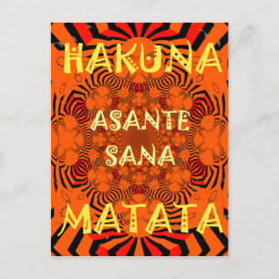 Hakuna Matata Asante Sana: Vibrant African Zebra G Postcard