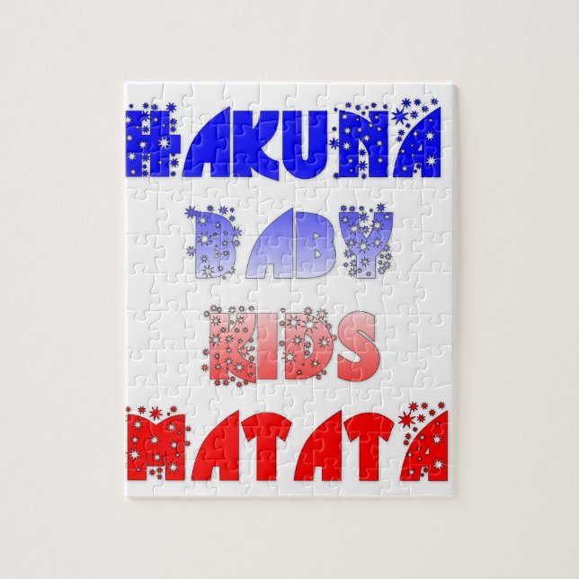 Hakuna Matata Baby & Kids: French Color Design Jigsaw Puzzle (Vertical)