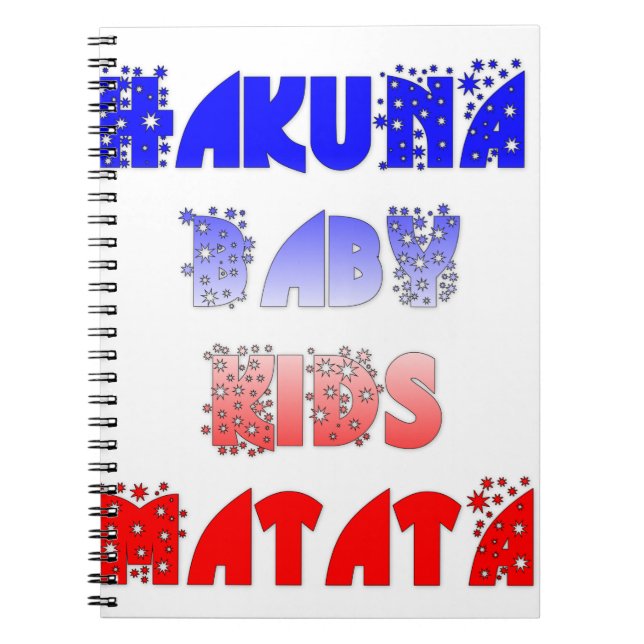 Hakuna Matata Baby & Kids: French Color Design Notebook (Front)