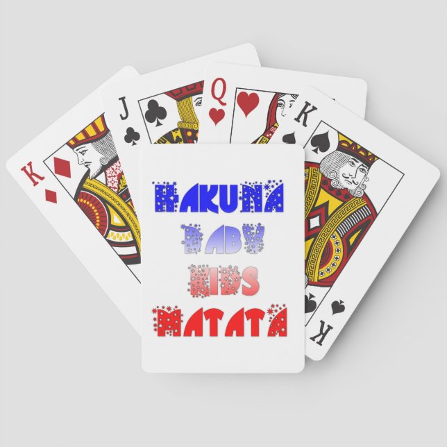Hakuna Matata Baby & Kids: French Color Design Poker Cards (Back)