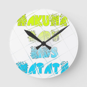 Hakuna Matata Baby Kids Happy Colors Art Print Des Round Clock