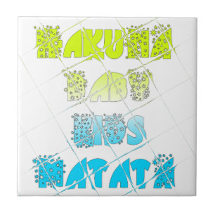 Hakuna Matata Baby Kids Happy Colors Art Print Des Tile