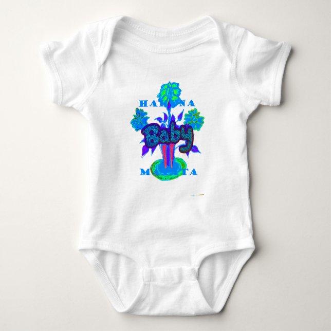 Hakuna Matata Baby Kids: Vibrant Art, Flowers & "N Baby Bodysuit (Front)
