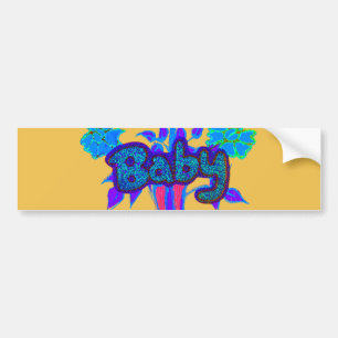 Hakuna Matata Baby Kids: Vibrant Art, Flowers & "N Bumper Sticker