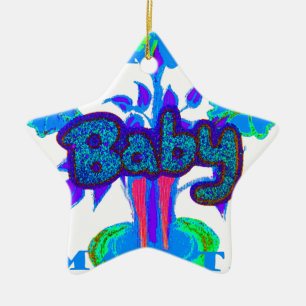 Hakuna Matata Baby Kids: Vibrant Art, Flowers & "N Ceramic Ornament