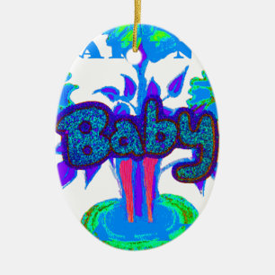 Hakuna Matata Baby Kids: Vibrant Art, Flowers & "N Ceramic Ornament