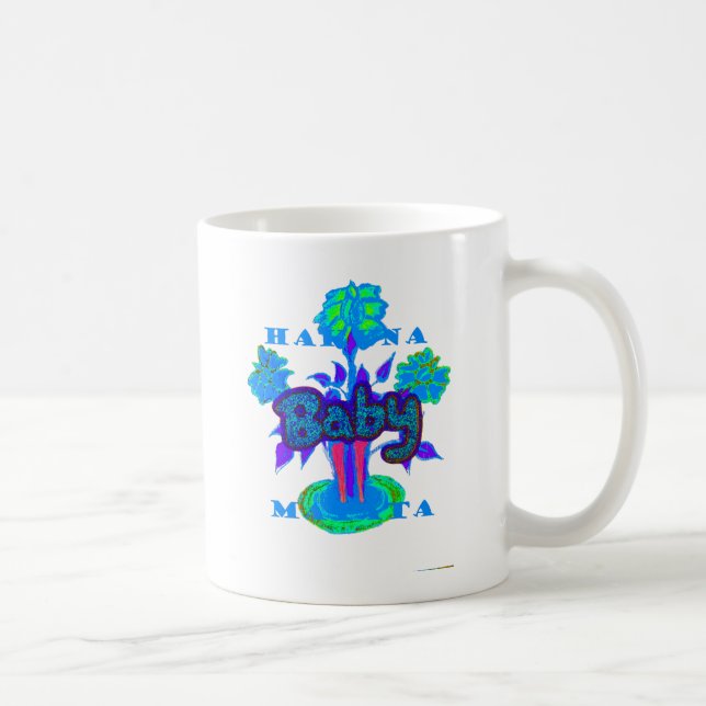 Hakuna Matata Baby Kids: Vibrant Art, Flowers & "N Coffee Mug (Right)