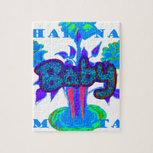 Hakuna Matata Baby Kids: Vibrant Art, Flowers & "N Jigsaw Puzzle