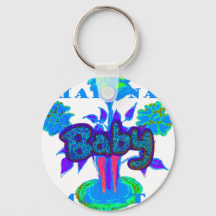 Hakuna Matata Baby Kids: Vibrant Art, Flowers & "N Keychain