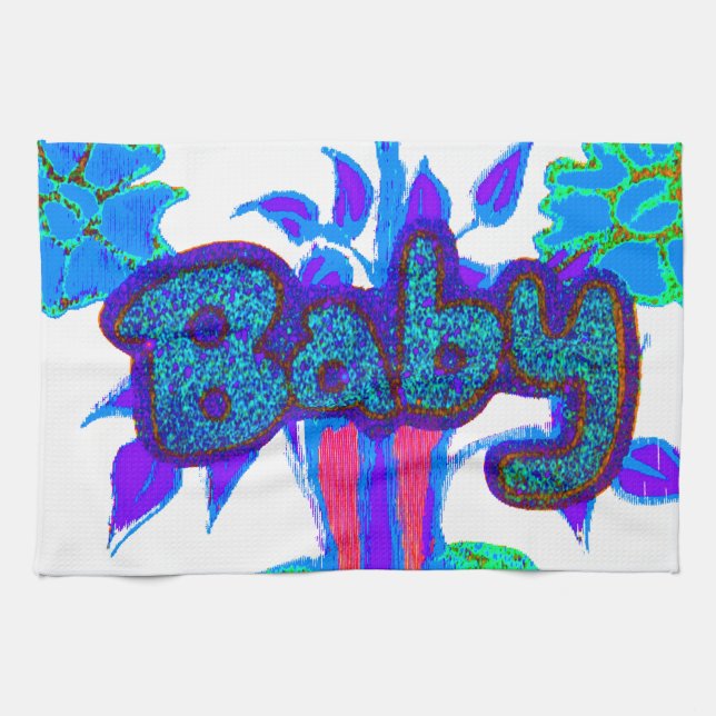 Hakuna Matata Baby Kids: Vibrant Art, Flowers & "N Kitchen Towel (Horizontal)