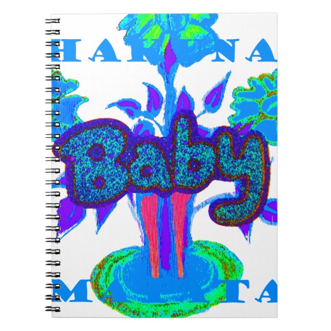 Hakuna Matata Baby Kids: Vibrant Art, Flowers & "N Notebook (Front)