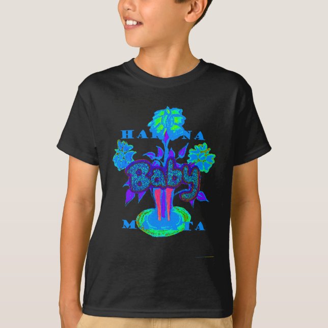 Hakuna Matata Baby Kids: Vibrant Art, Flowers & "N T-Shirt (Front)