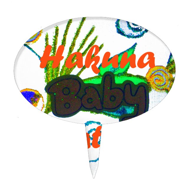 Hakuna Matata Baby.png Cake Topper (Front)