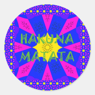 Hakuna Matata Beautiful Amazing Design Colors Classic Round Sticker