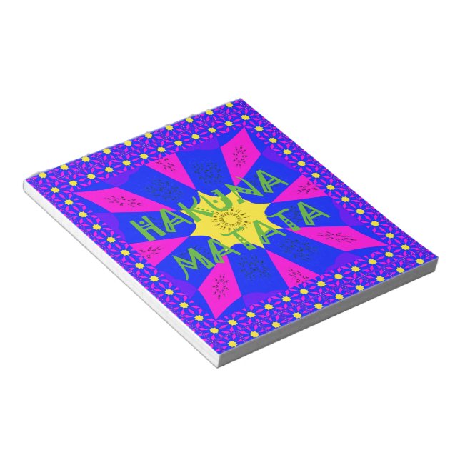 Hakuna Matata Beautiful Amazing Design Colors Notepad (Angled)