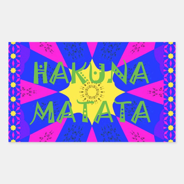Hakuna Matata Beautiful Amazing Design Colors Rectangular Sticker (Front)
