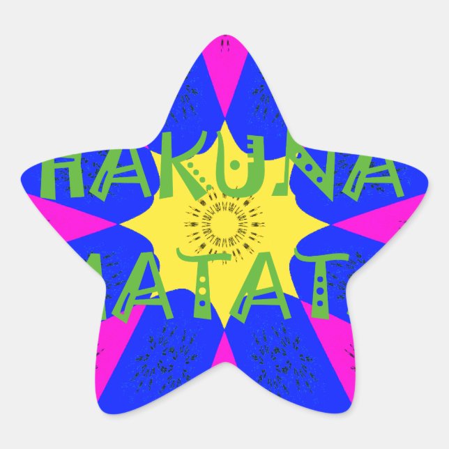 Hakuna Matata Beautiful Amazing Design Colors Star Sticker (Front)