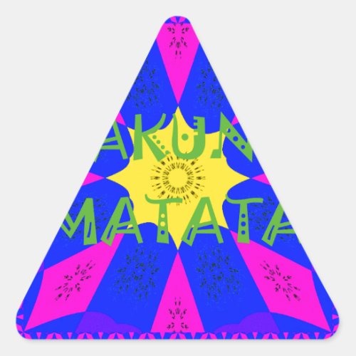 Hakuna Matata Beautiful Amazing Design Colors Triangle Sticker