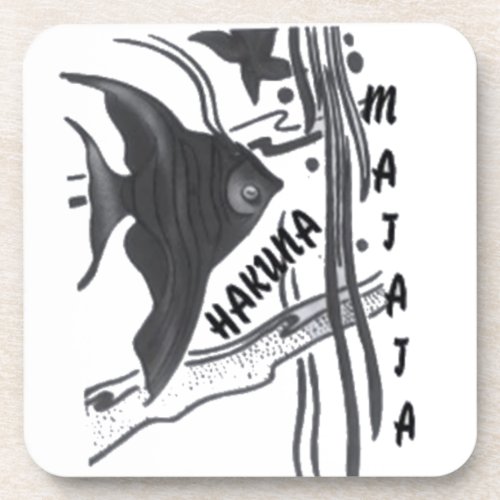 Hakuna Matata Big Little Fishpng Beverage Coaster