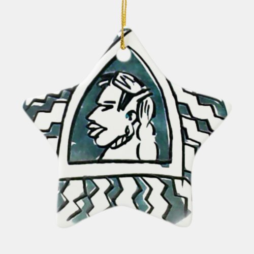 Hakuna Matata Blue Triangle Stylepng Ceramic Ornament