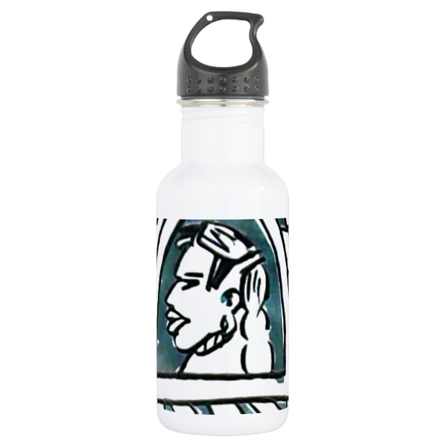 Hakuna Matata Blue Triangle Style.png Stainless Steel Water Bottle (Front)