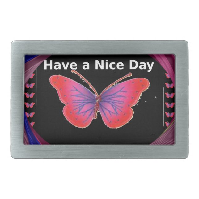 "Hakuna Matata Butterfly" Inspirational - Nice Day Belt Buckle (Front)