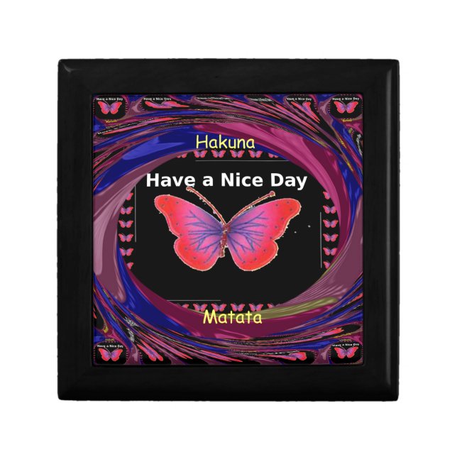 "Hakuna Matata Butterfly" Inspirational - Nice Day Gift Box (Front)