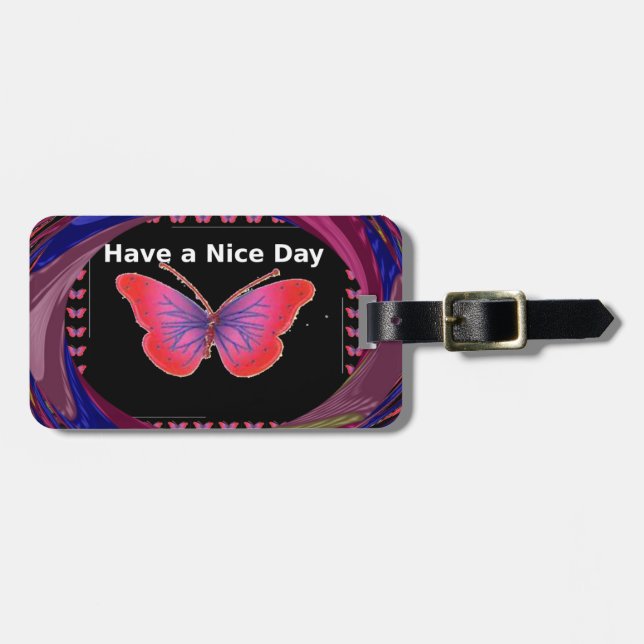 "Hakuna Matata Butterfly" Inspirational - Nice Day Luggage Tag (Front Horizontal)