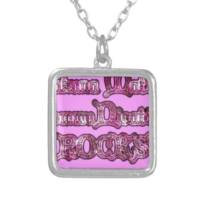 Hakuna Matata Communication ROCKS Art Print Silver Plated Necklace (Front)