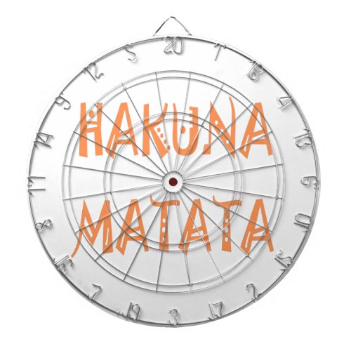 Hakuna Matata Cool Text Pattern Art Design Dartboard With Darts
