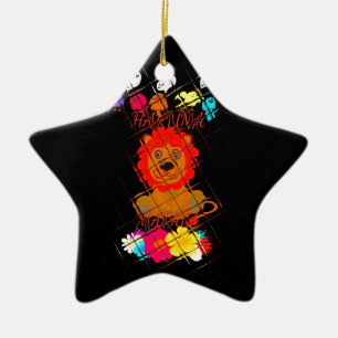 Hakuna Matata cute baby lion king design Ceramic Ornament