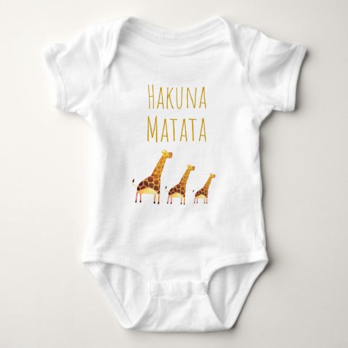 Hakuna Matata Cute Giraffes Baby Bodysuit