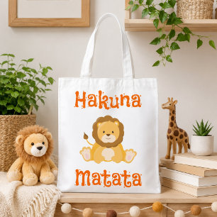 Hakuna Matata Cute Lion Cheerful Safari Grocery Bag