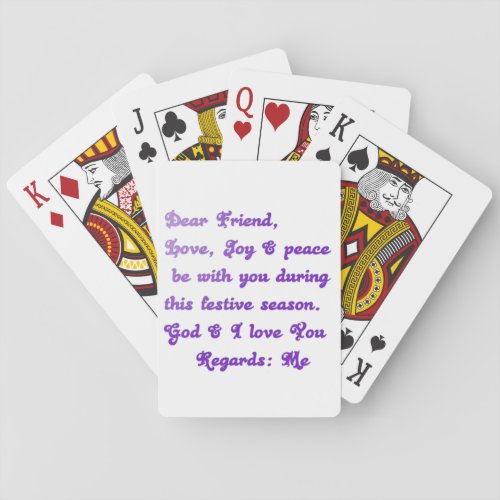 Hakuna Matata Dear Friend Love joy peace be with y Poker Cards