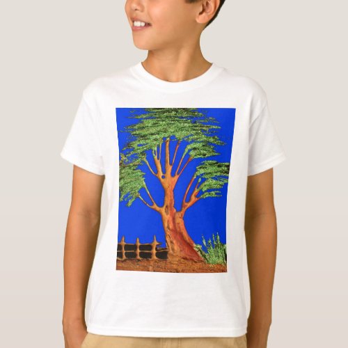 Hakuna Matata Eco Blue Green Acacia Tree T_Shirt
