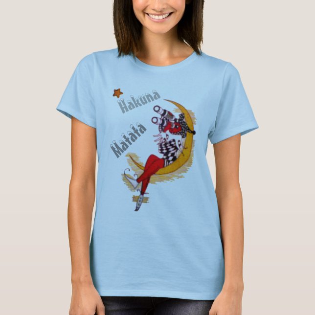 Hakuna Matata Elf on the Moon Christmas T-Shirt (Front)