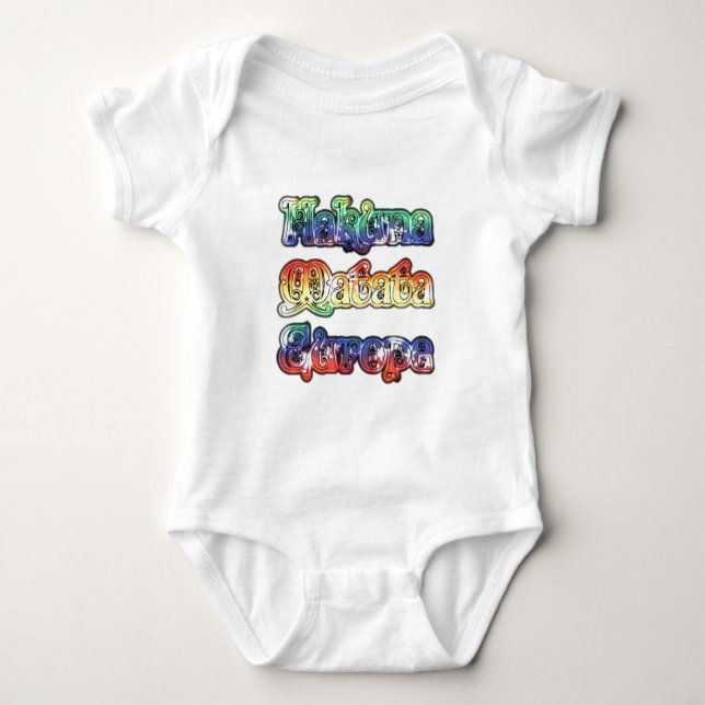 Hakuna Matata Europe Art Print/Graphic Baby Bodysuit (Front)
