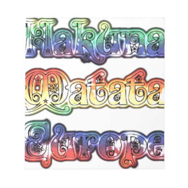 Hakuna Matata Europe Art Print/Graphic Notepad (Front)