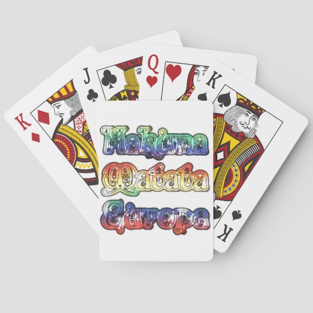 Hakuna Matata Europe Art Print/Graphic Poker Cards (Back)