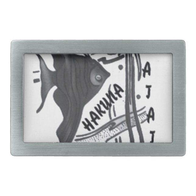 Hakuna Matata Fish Art Print Belt Buckle (Front)