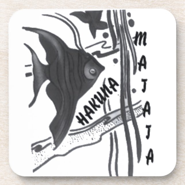 Hakuna Matata Fish Art Print Beverage Coaster (Front)