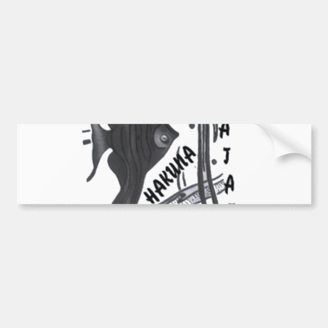 Hakuna Matata Fish Art Print Bumper Sticker (Front)