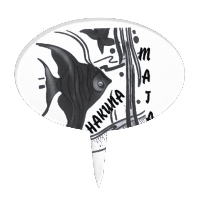 Hakuna Matata Fish Art Print Cake Topper (Front)