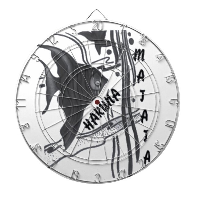 Hakuna Matata Fish Art Print Dartboard (Front)