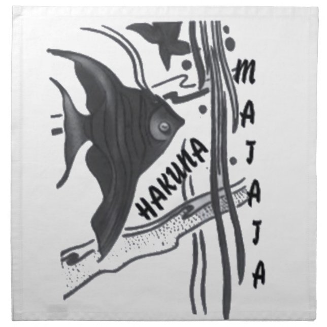 Hakuna Matata Fish Art Print Napkin (Front)