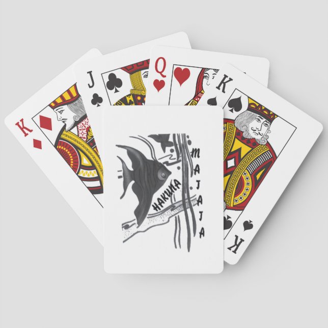Hakuna Matata Fish Art Print Poker Cards (Back)