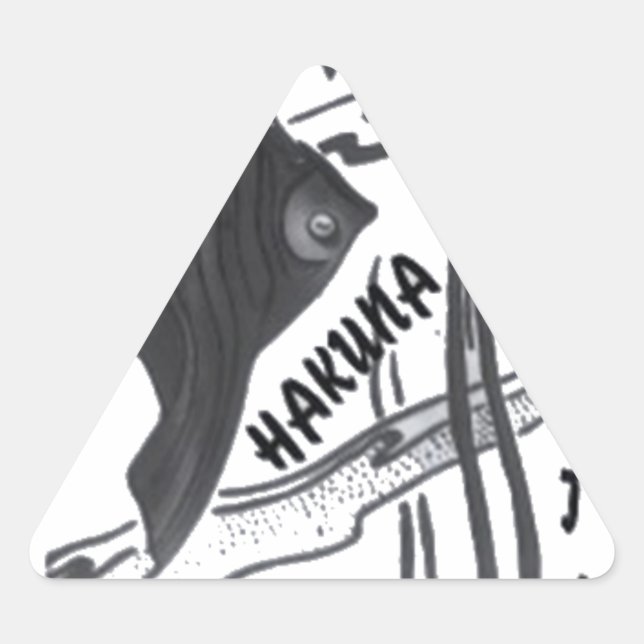 Hakuna Matata Fish Art Print Triangle Sticker (Front)