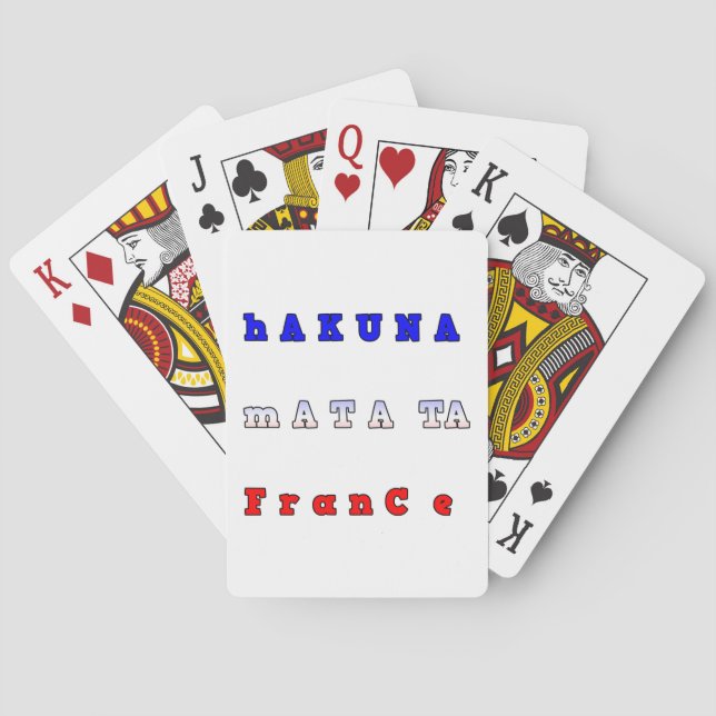 Hakuna Matata France Art Print/Graphic Poker Cards (Back)