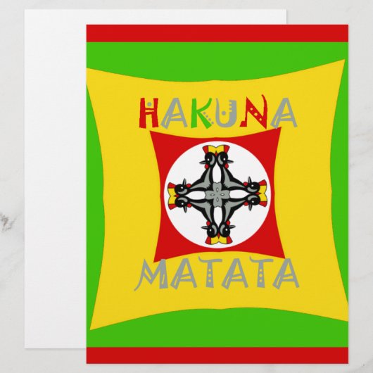 Hakuna Matata Fun Rasta Colors: Vibrant & Carefree (Front/Back)