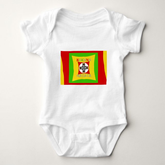Hakuna Matata Fun Rasta Colors: Vibrant & Carefree Baby Bodysuit (Front)